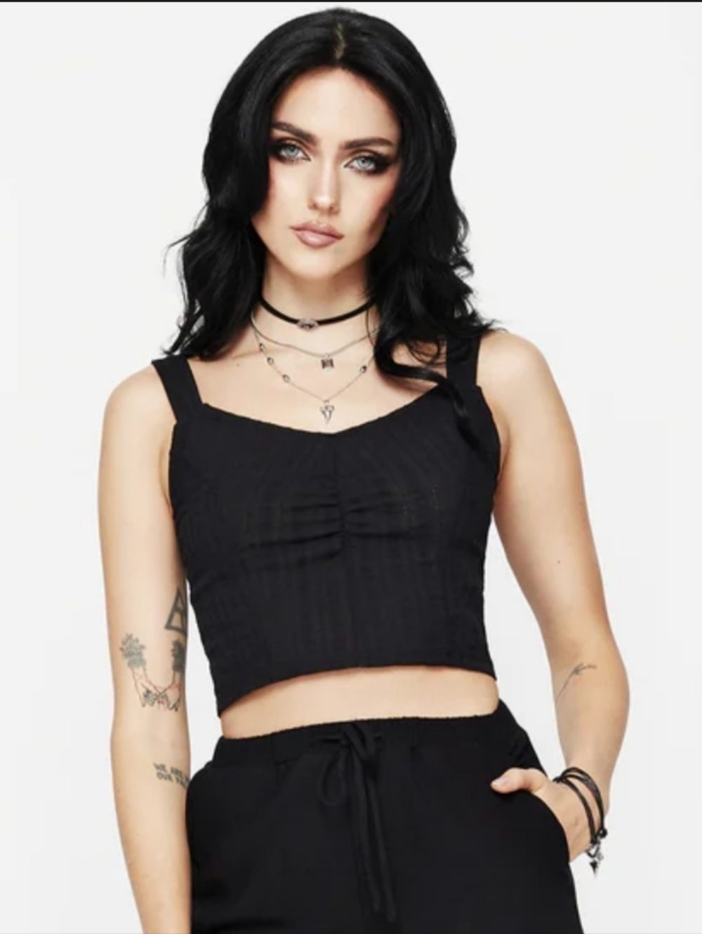 Disturbia Bela Cotton Crop Cami Tank Top